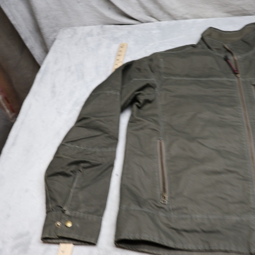 Kuhl Jacket Men XL Green Burr Canvas Rugged Fleece Lined Full Zip Utility Hiking - Picture 2 of 15